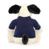 Bashful Black & Cream Puppy with Personalised Navy Jumper - Image 4