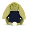 Bashful Moss Bunny with Personalised Navy Jumper - Image 4