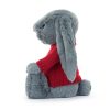 Bashful Dusky Blue Bunny with Personalised Red Jumper - Image 3