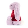 Bashful Lilac Bunny with Personalised Red Jumper - Image 3