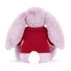 Bashful Lilac Bunny with Personalised Red Jumper - Image 4