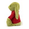 Bashful Moss Bunny with Personalised Red Jumper - Image 3
