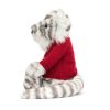 Bashful Snow Tiger with Personalised Red Jumper - Image 3