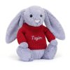 Bashful Viola Bunny with Personalised Red Jumper